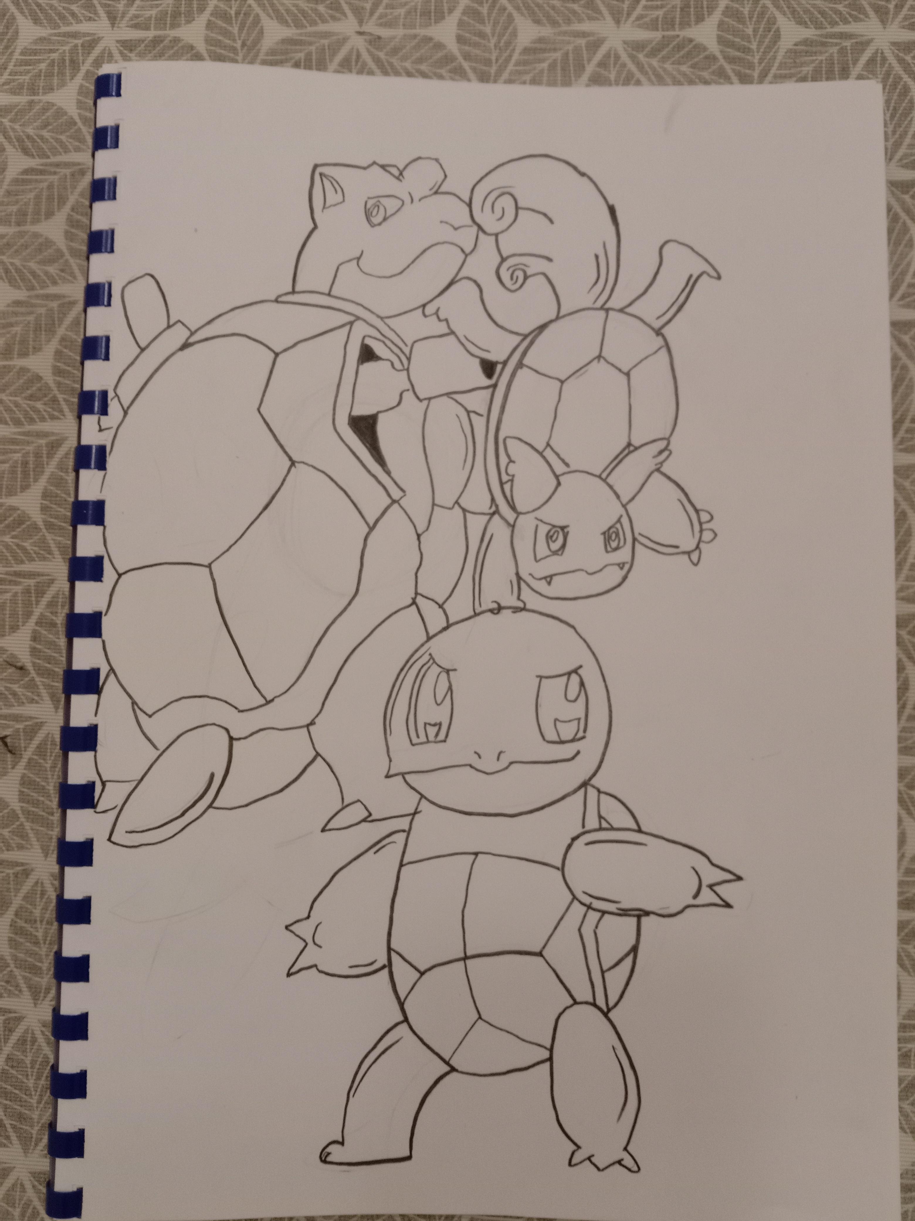 My drawing of squirtle evolution line rpokemonart