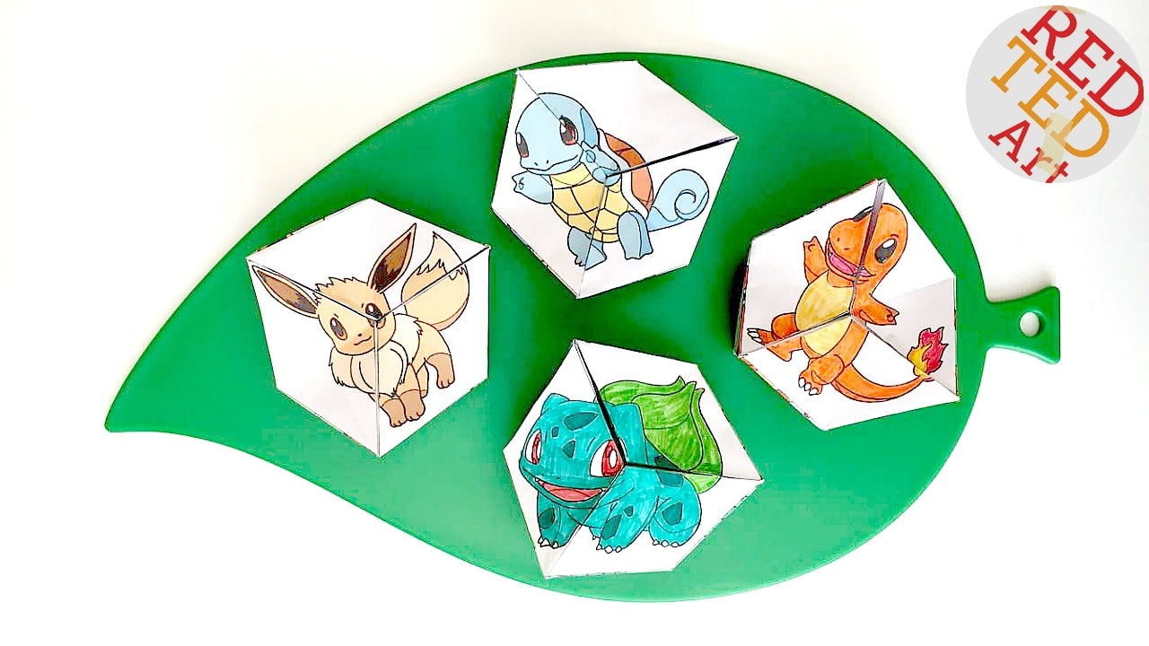 Pokemon evolution diy kaleidoscope paper toy