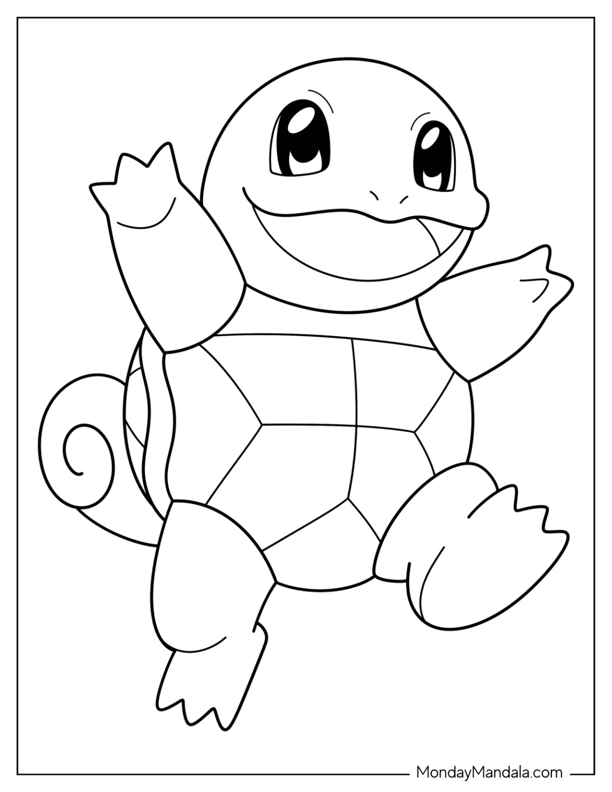 Squirtle coloring pages free pdf printables