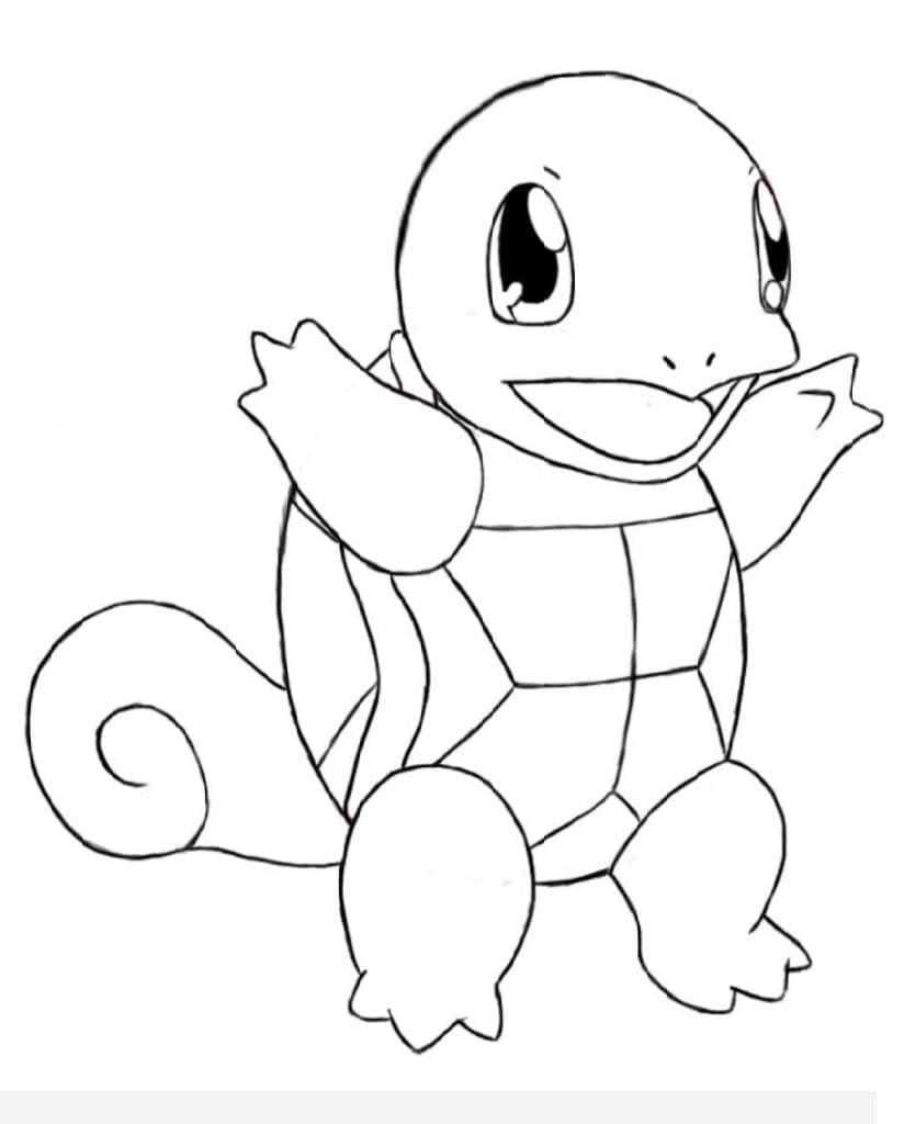 Very cute squirtle coloring page