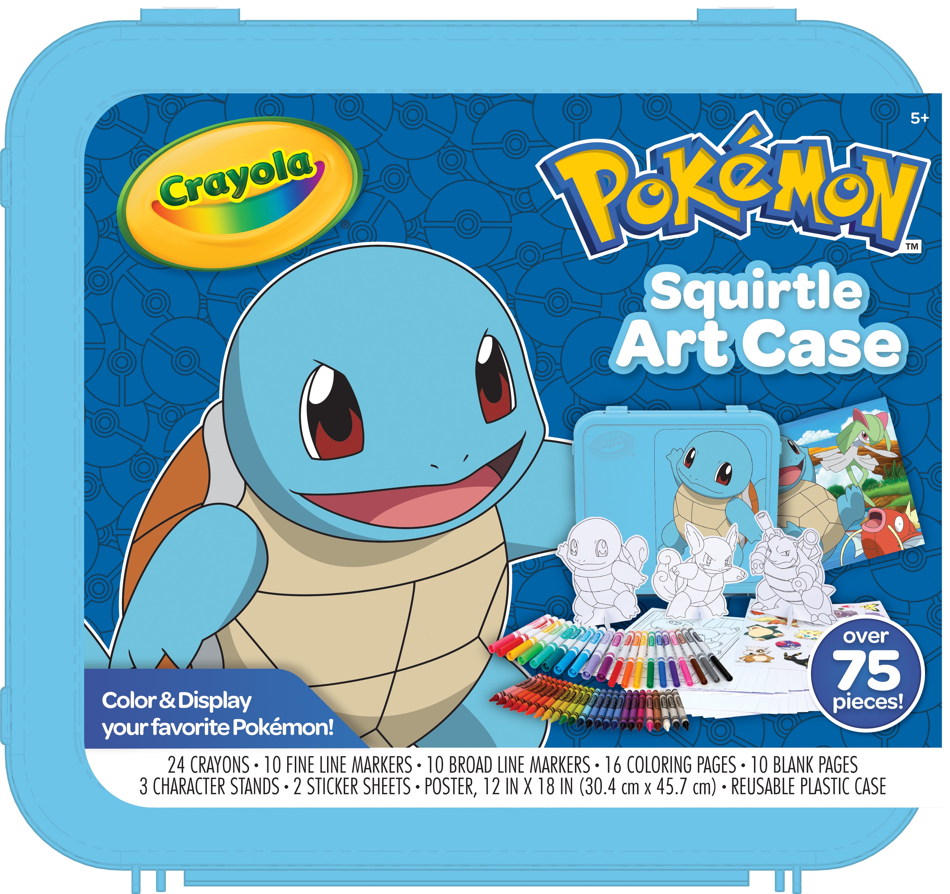 Crayola pokãmon squirtle coloring art case pcs coloring pages and markers gift for kids beginner child