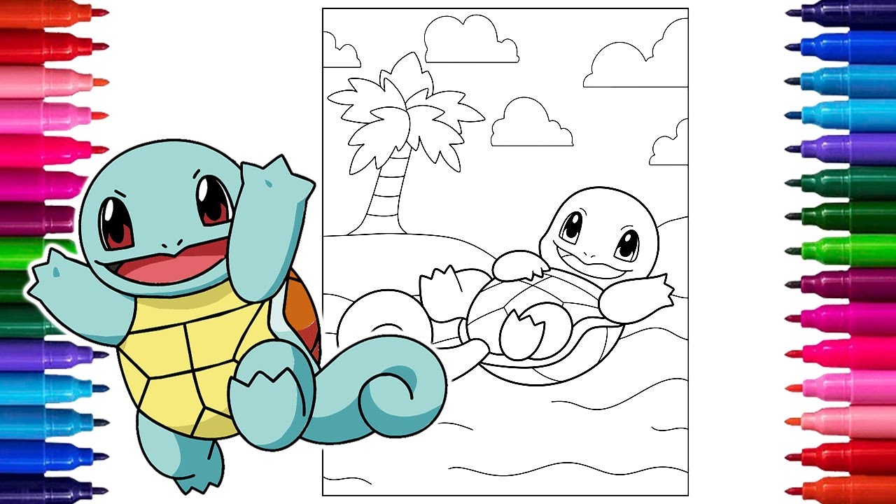 Squirtle coloring pageshow to draw squirtle rolling on sand coloring sheet for kids