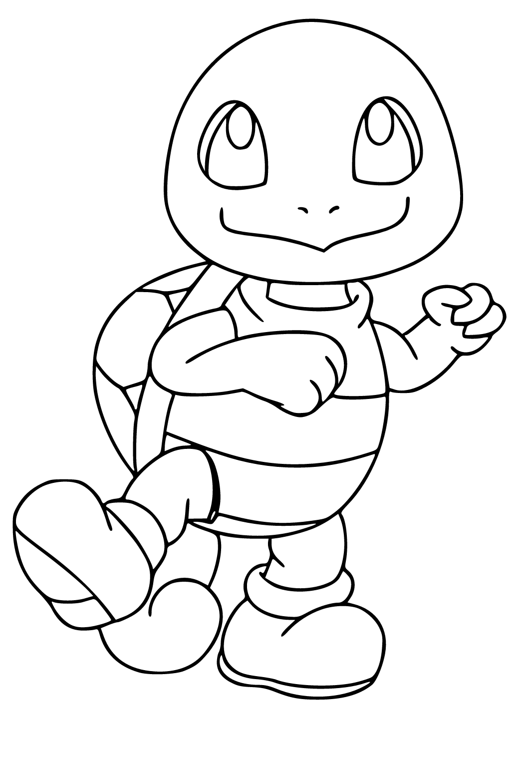 Free printable squirtle cute coloring page for adults and kids