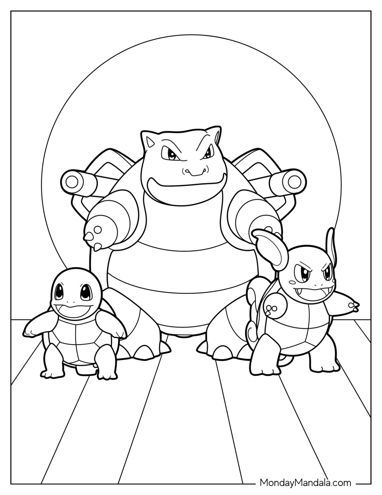 Squirtle coloring pages free pdf printables