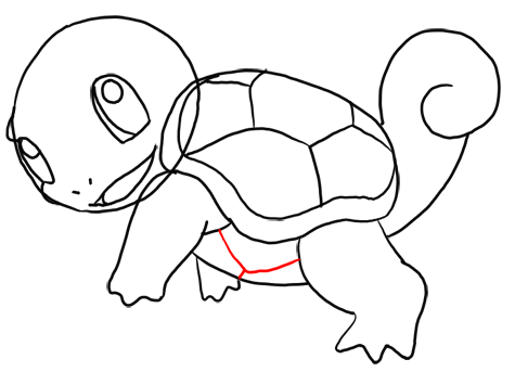 How to draw squirtle from pokemon for kids step by step drawing lesson