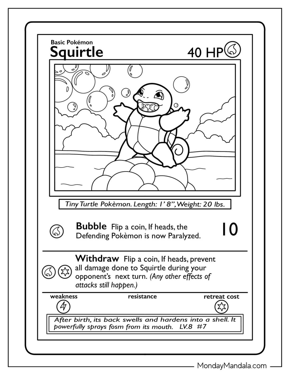 Squirtle coloring pages free pdf printables