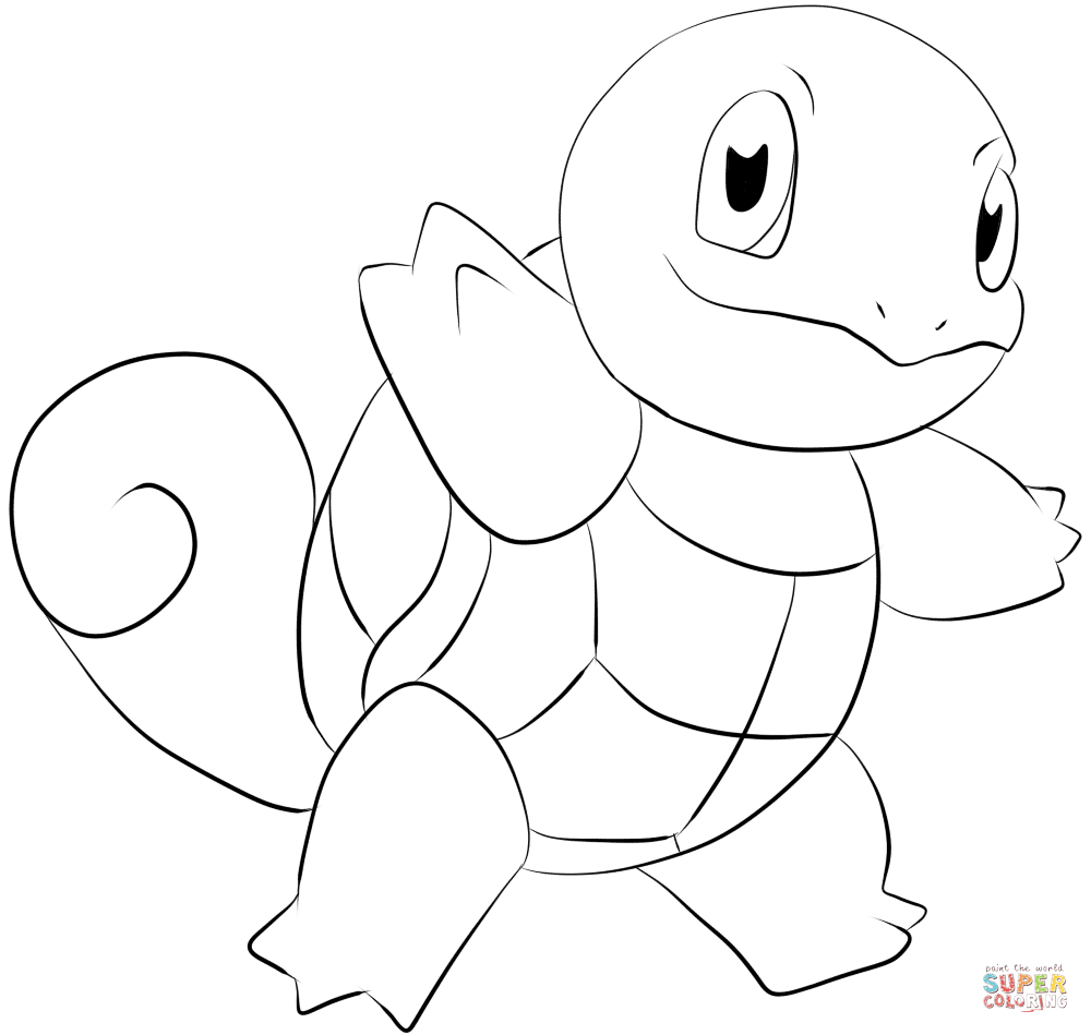 Squirtle coloring page free printable coloring pages