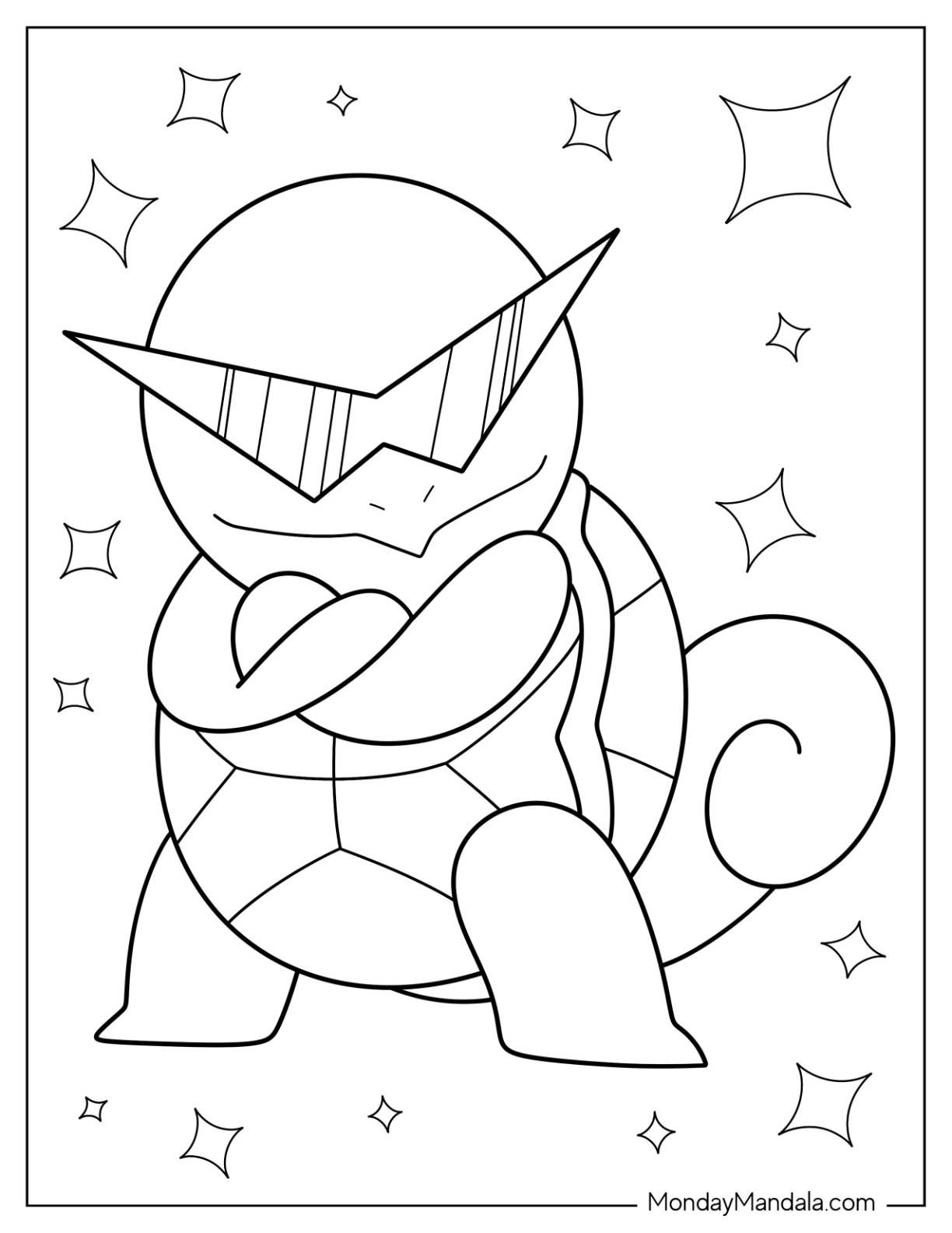 Squirtle coloring pages free pdf printables