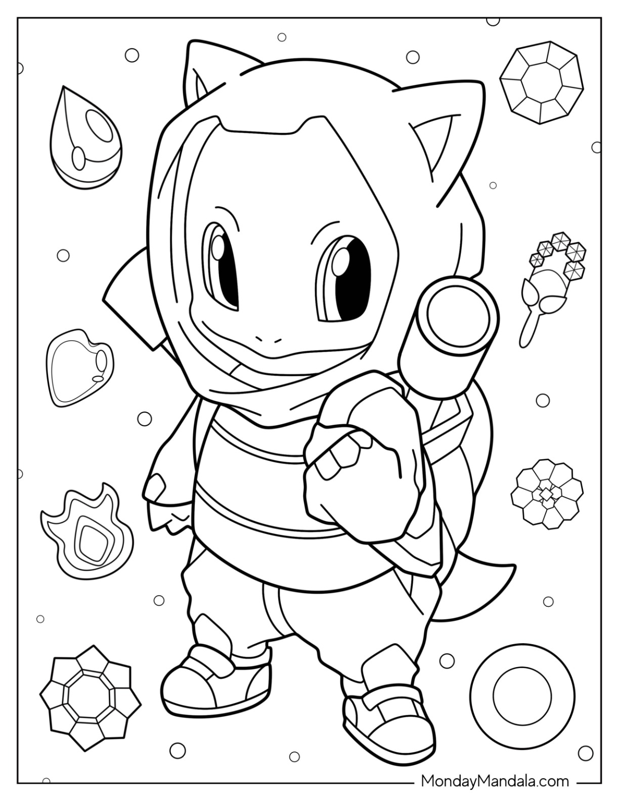 Squirtle coloring pages free pdf printables