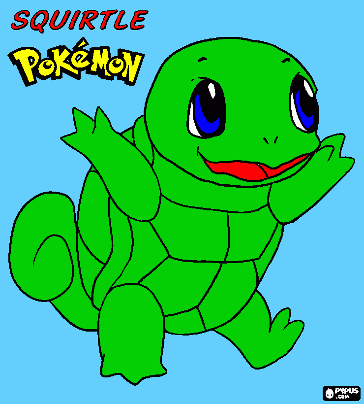 Squirtle from p coloring page printable squirtle from p