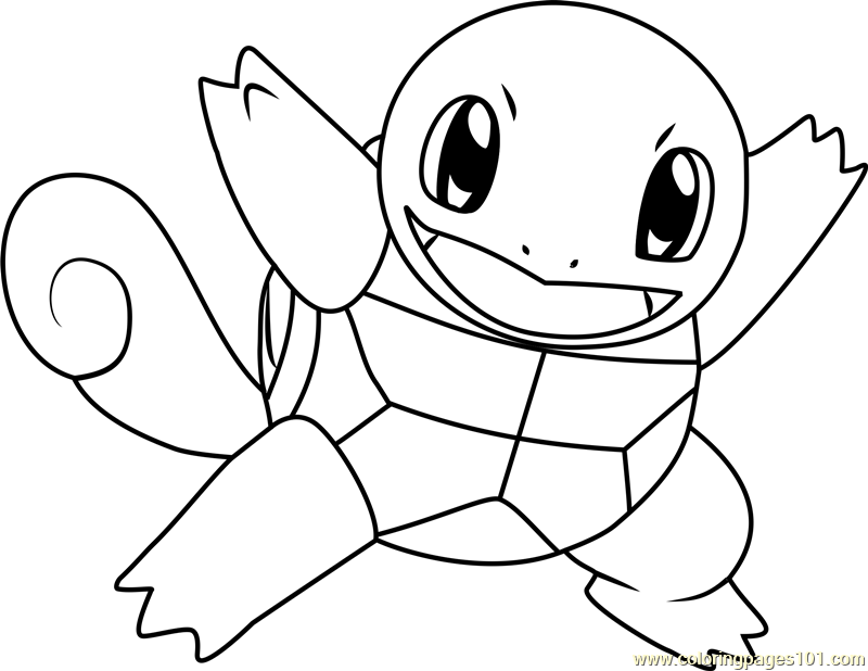 Squirtle pokemon coloring page for kids