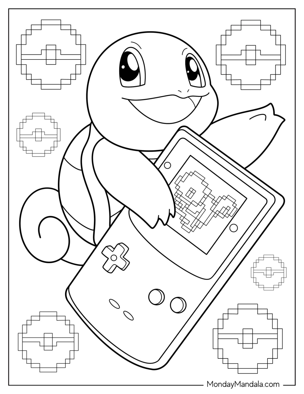 Squirtle coloring pages free pdf printables