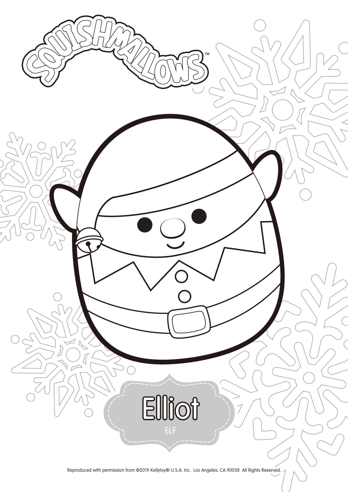 Elliot from squishmallows coloring pages kids christmas coloring pages printable christmas coloring pages cool coloring pages