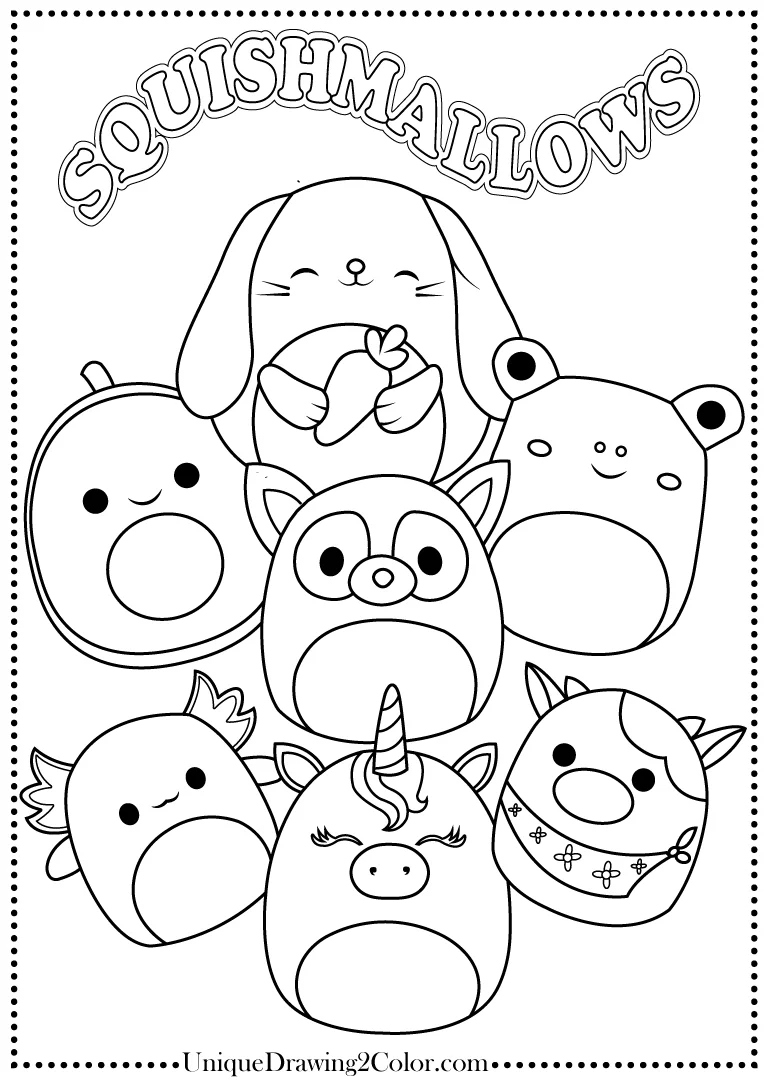 Squishmallow coloring pages free printable