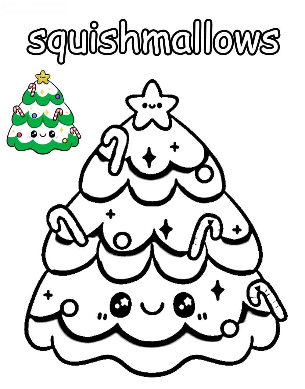 Happy christmas from squishmallow coloring page