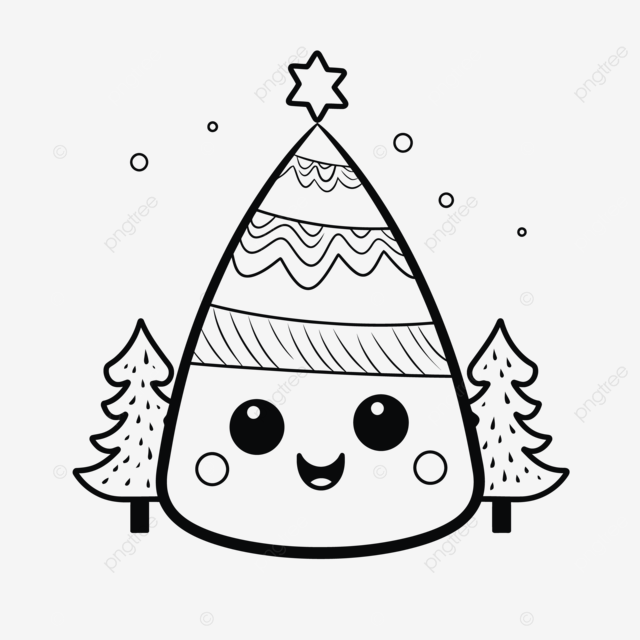 Cute kawaii christmas coloring pages that you can print out outline sketch drawing vector christmas coloring page christmas drawing kawaii drawing png and vector with transparent background for free download