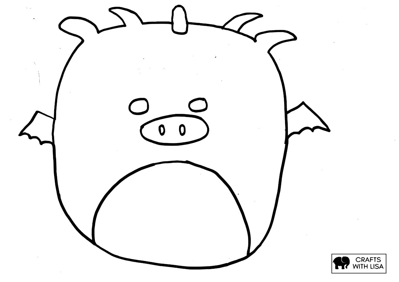 Squishmallows dragon coloring page