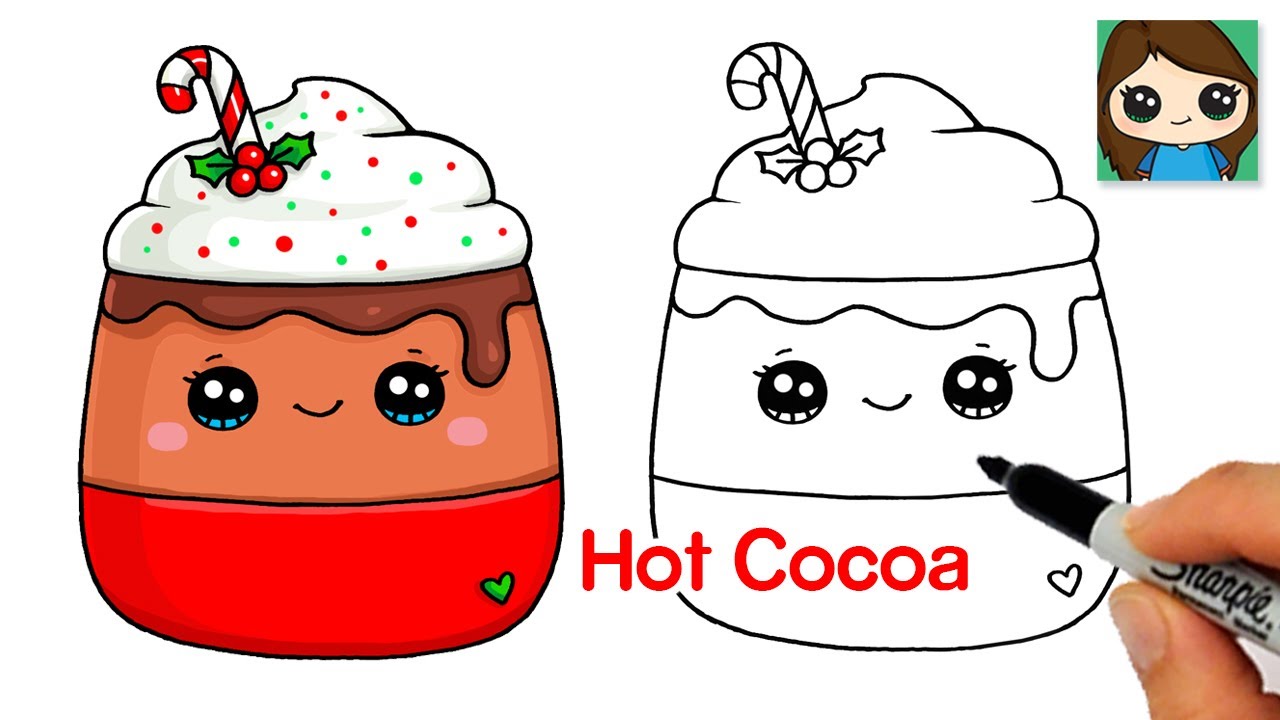 How to draw hot chocolate easy christmas holiday squishmallows