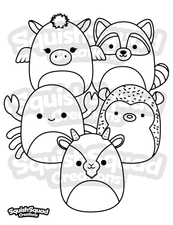 Squishmallow coloring page printable squishmallow coloring page squishmallow downloadable coloring sheet coloring page for kids