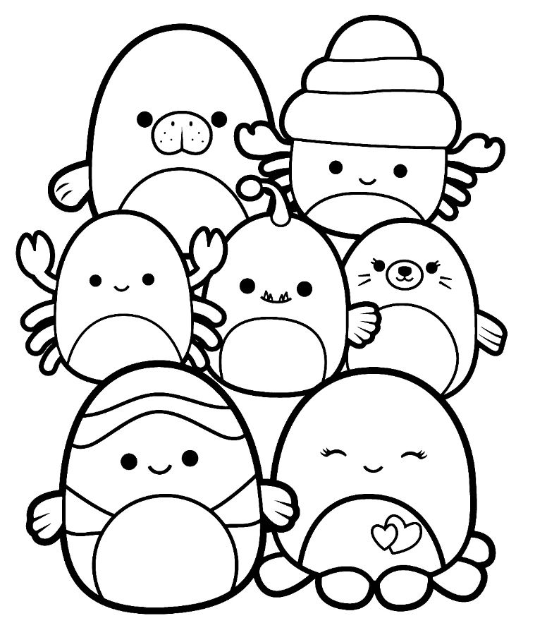 Squishmallow coloring pages