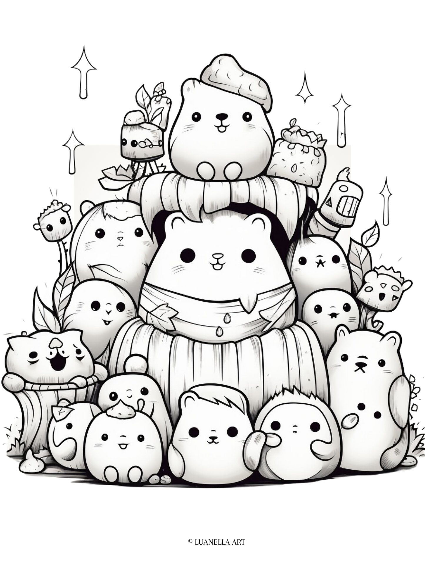 Squishmallow coloring page coloring page instant digital download â luanella art