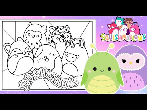 Cute squishallow coloring page squishy anial collection squishallows coloring book