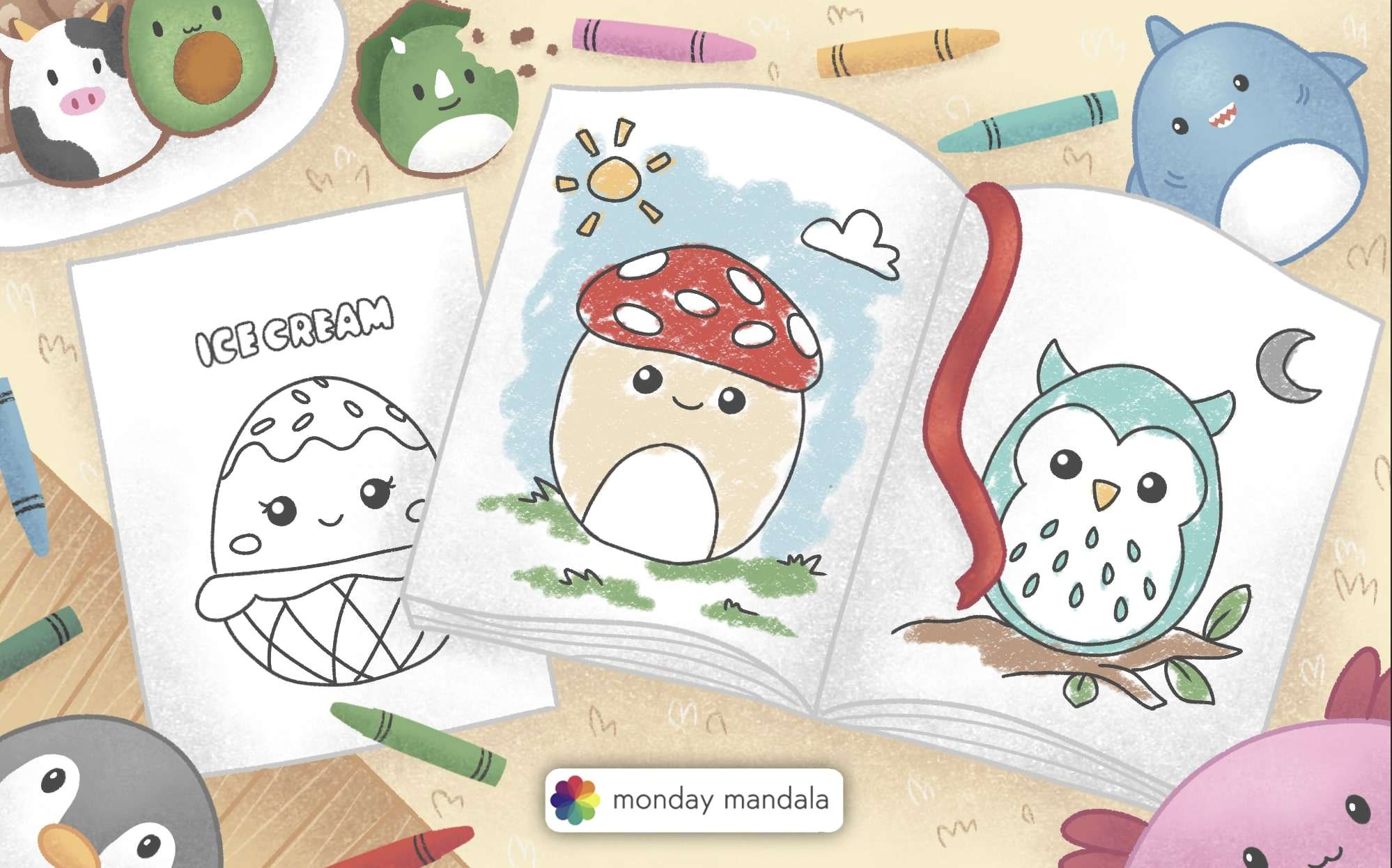 Squishmallow coloring pages free pdf printables