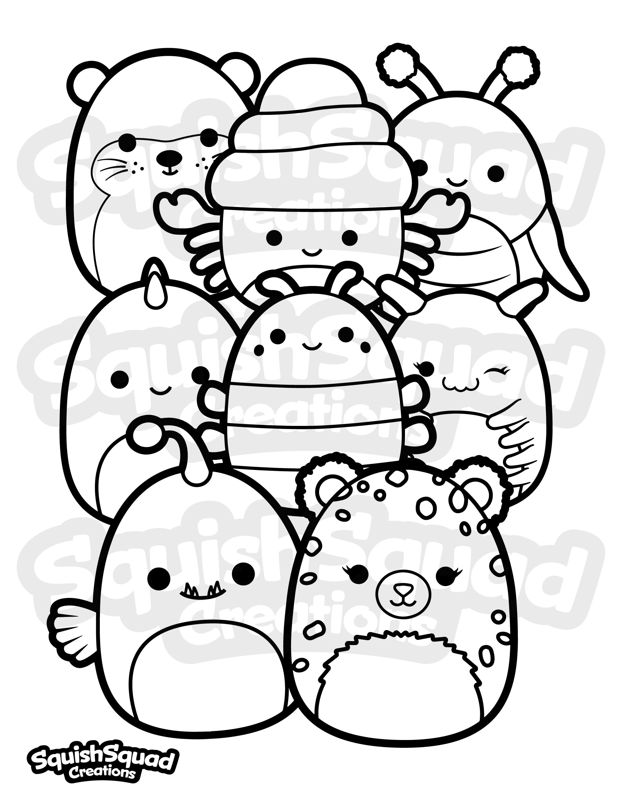 Squishmallow coloring page printable squishmallow coloring page squishmallow downloadable coloring sheet coloring page for kids