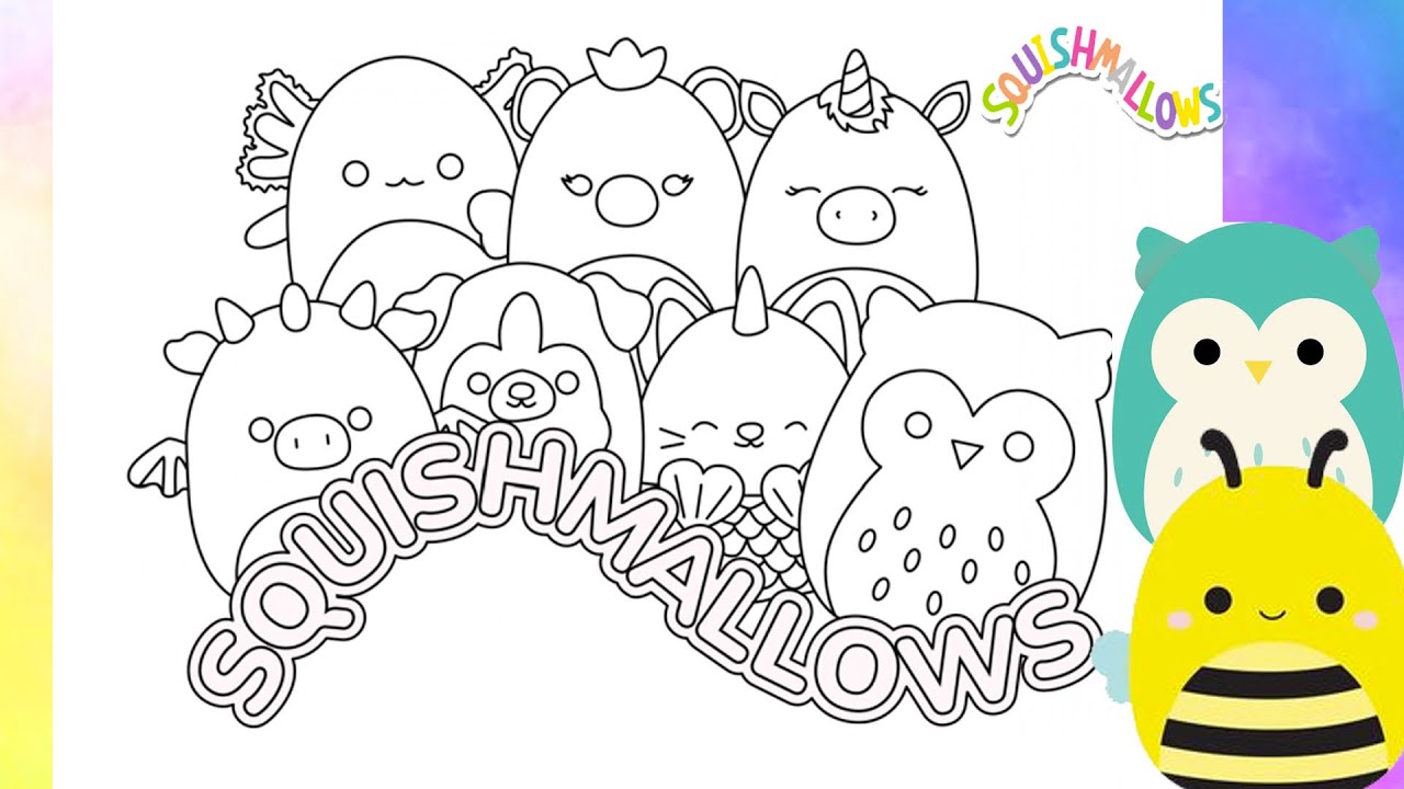 Cute squishmallow coloring page squishmallow collection coloring book favorite squishmallow markers