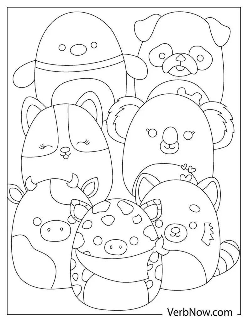 Free squishmallows coloring pages book for download printable pdf