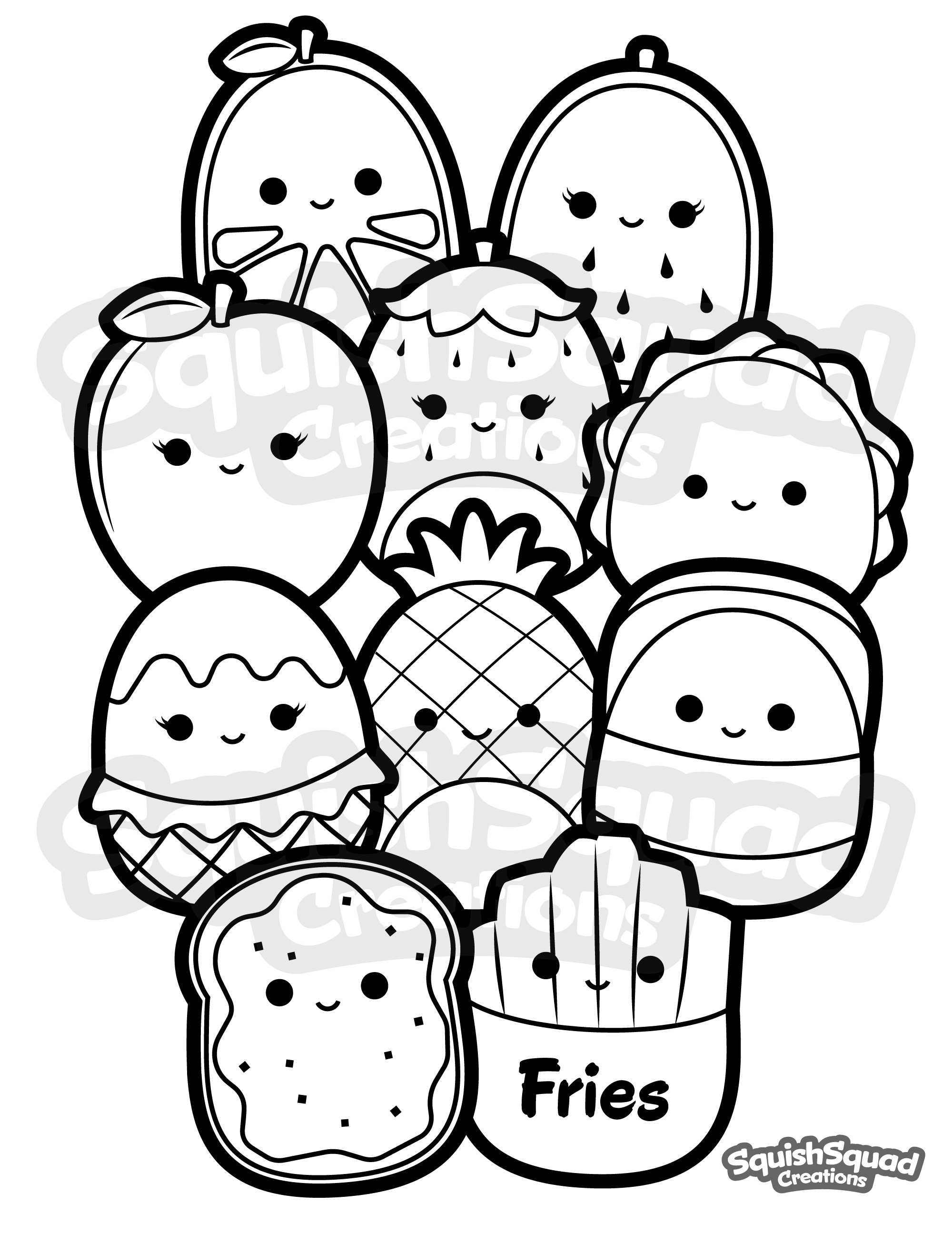 Squishmallow coloring page printable squishmallow coloring page squishmallow downloadable coloring sheet coloring page for kids