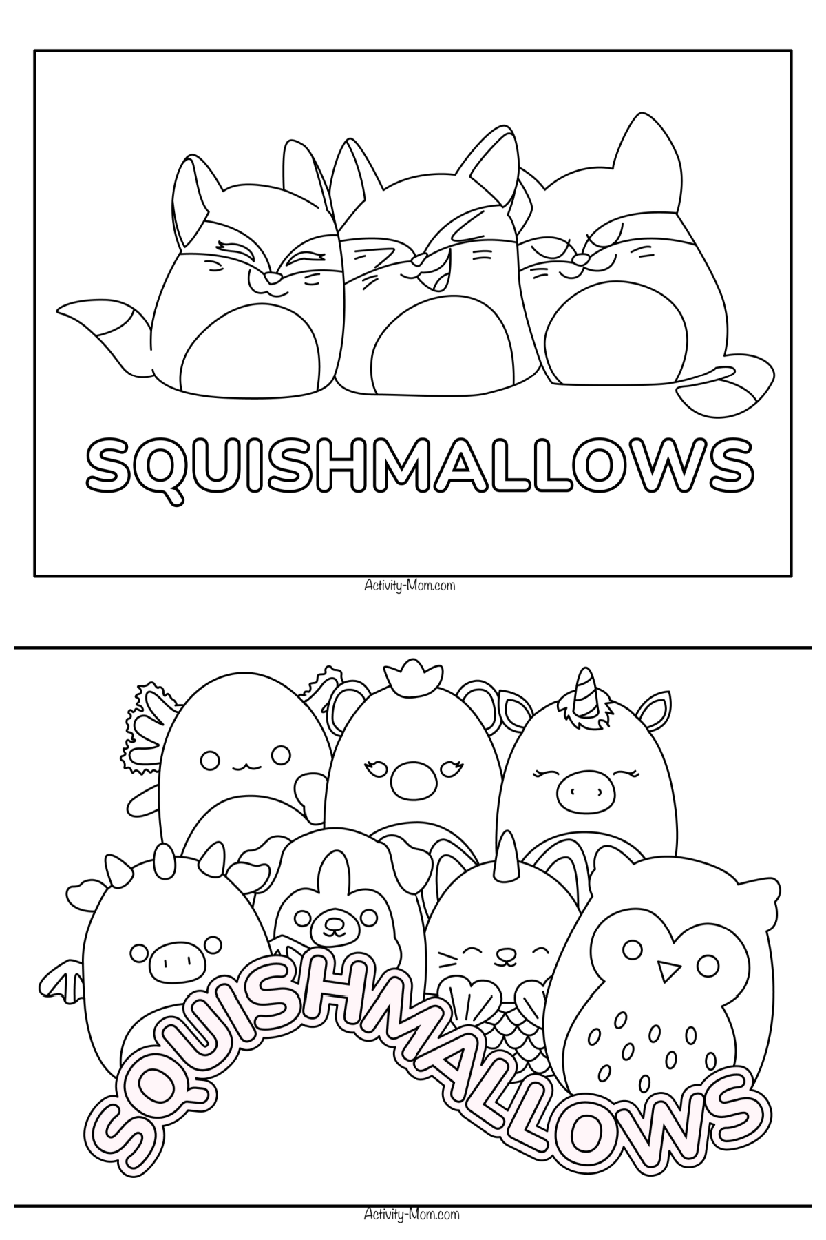 Squishmallows coloring pages for kids