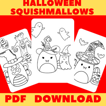Halloween squishmallow coloring pages for students preschool prek kinder st th