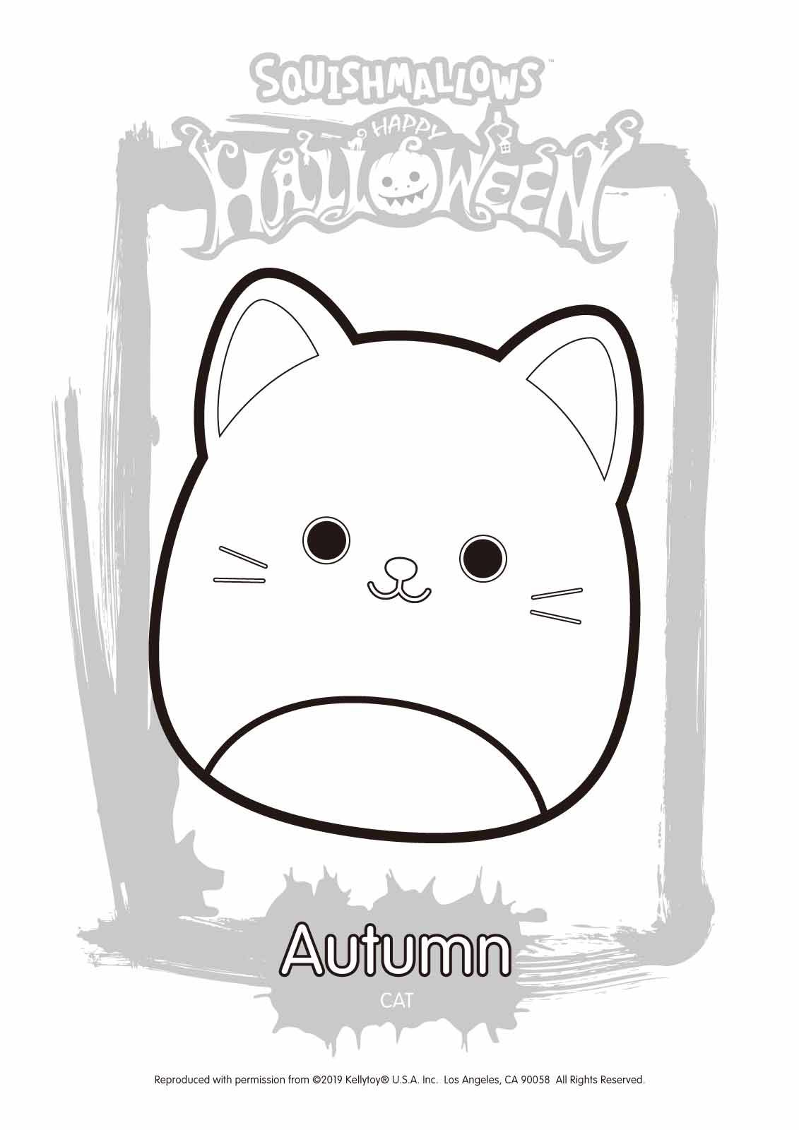 Halloween squishmallows autumn coloring pages