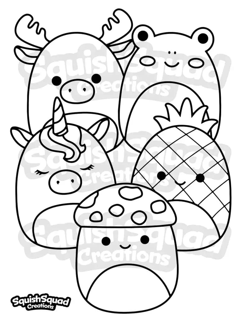 Cute squishmallows coloring page