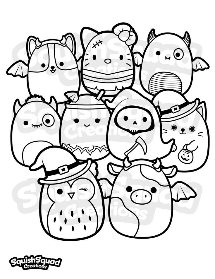Squishmallow halloween coloring page printable squishmallow