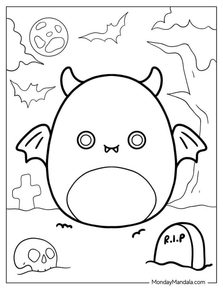 Squishmallow coloring pages free pdf printables coloring pages cute coloring pages halloween coloring sheets