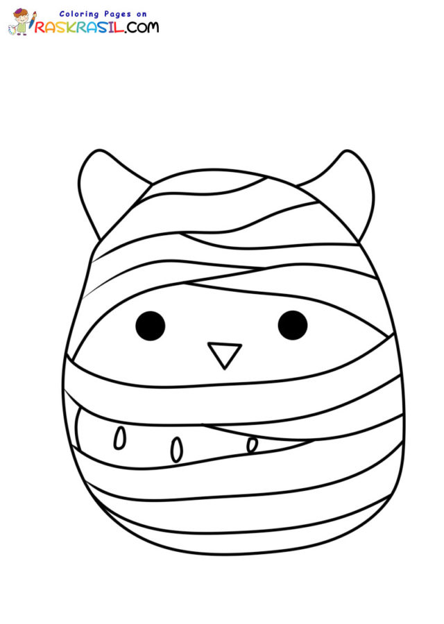 Halloween squishmallow coloring pages