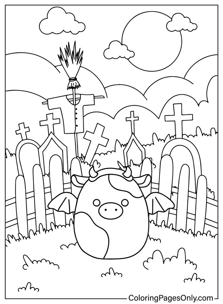 Squishmallow halloween coloring pages
