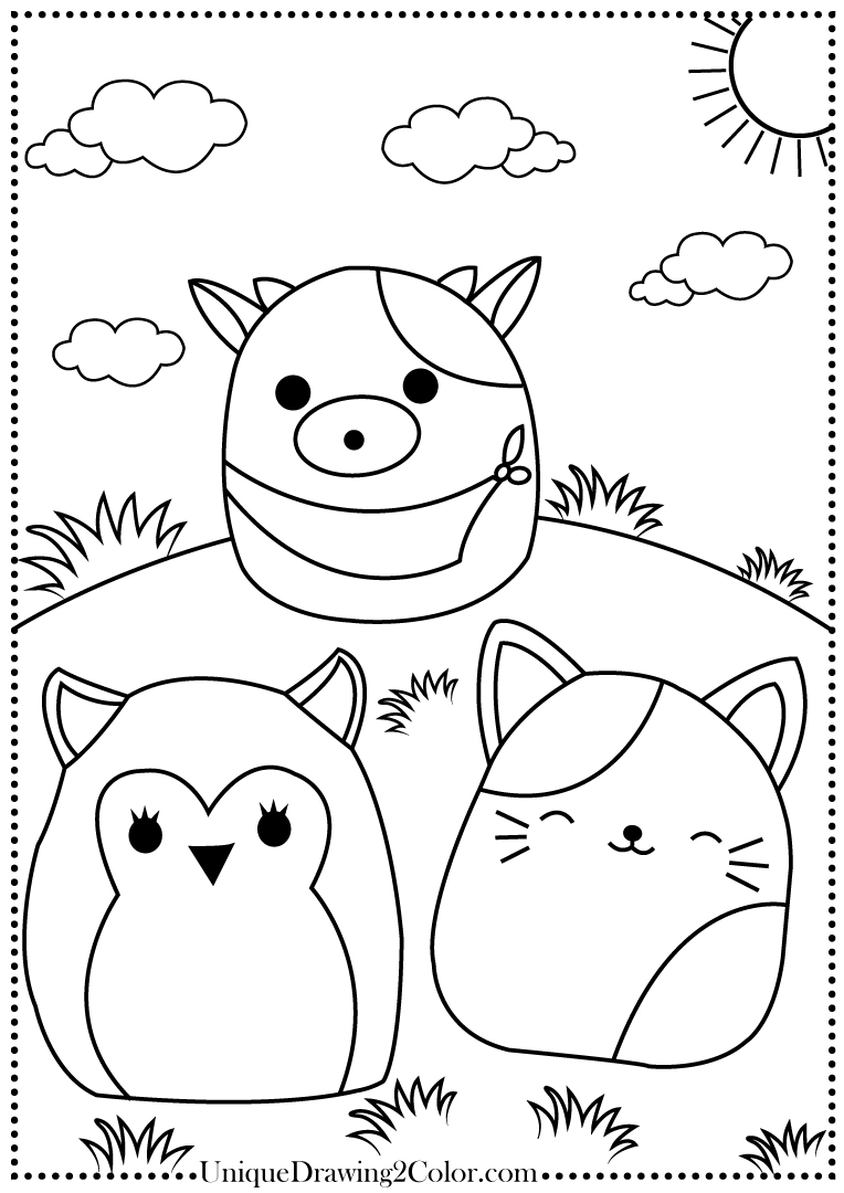 Squishmallow coloring pages free printable