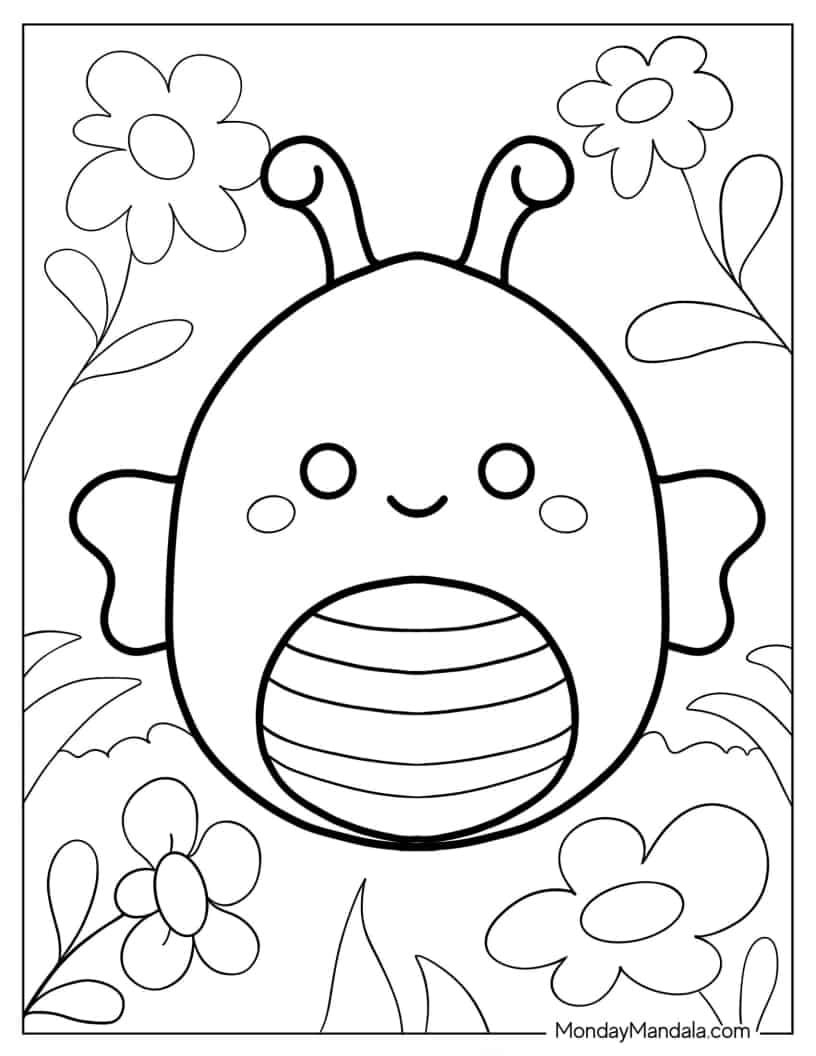 Squishmallow coloring pages free pdf printables bee coloring pages butterfly coloring page birthday coloring pages