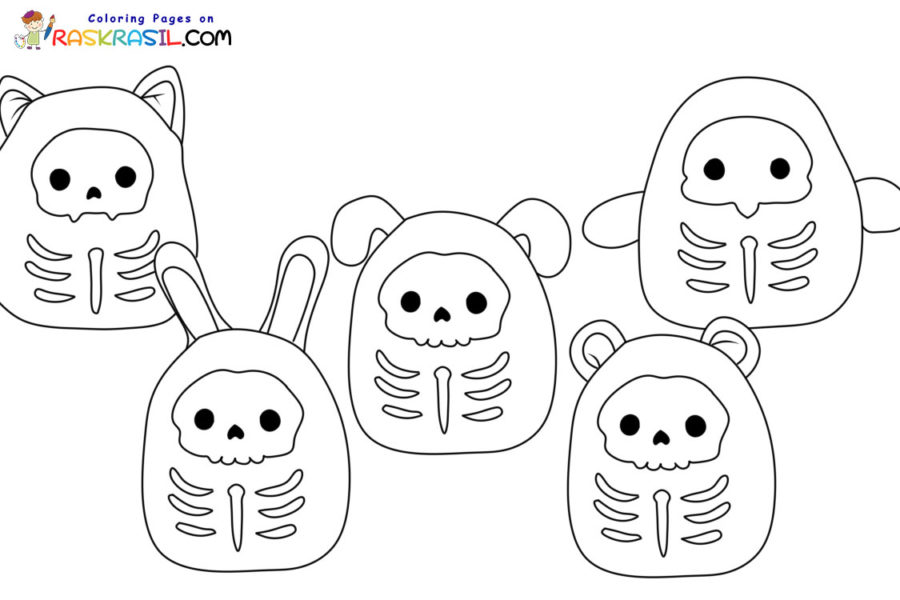 Halloween squishmallow coloring pages