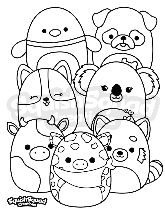 Squishmallow coloring page printable squishmallow coloring page squishmallow downloadable coloring sheet coloring page for kids