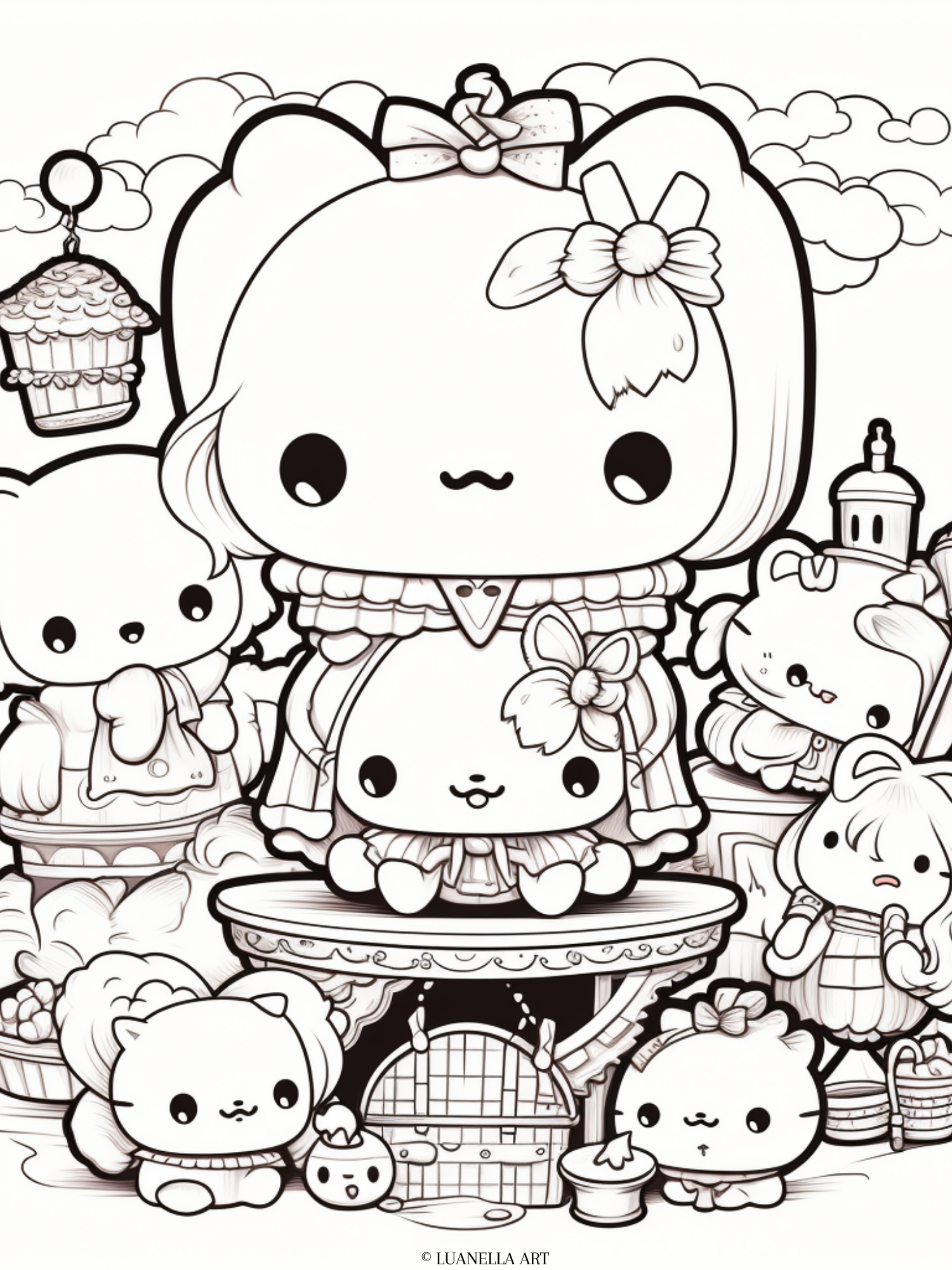 Squishmallow get together coloring page instant digital download â luanella art