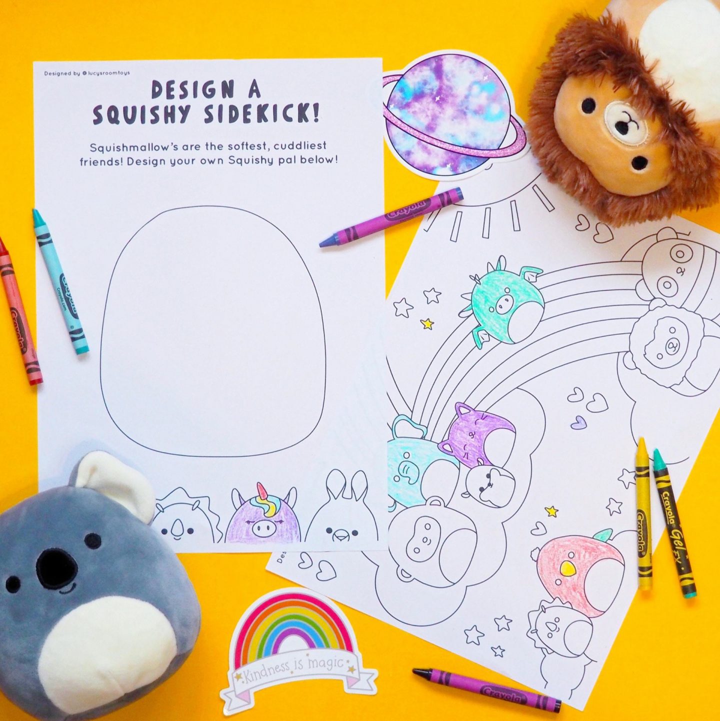 Squishmallowâ colouring activity pages â lucys room