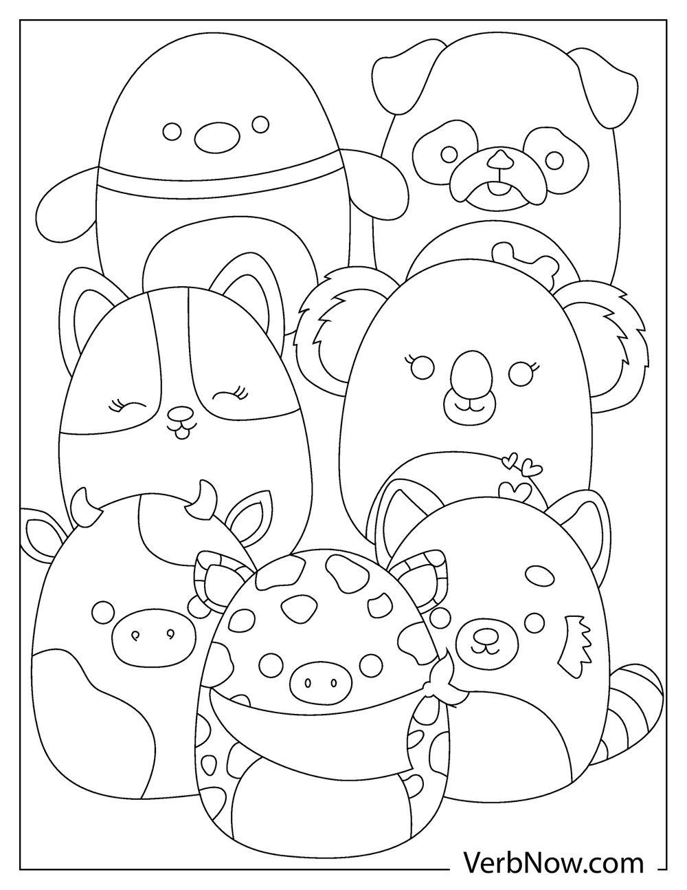 Free squishmallows coloring pages book for download printable pdf