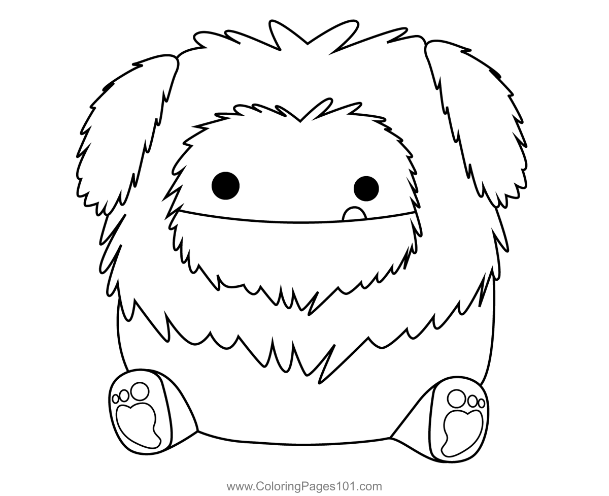 Bigfoot squishmallows coloring page for kids