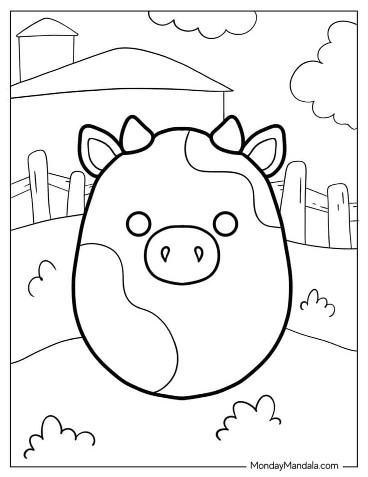 Squishmallow coloring pages free pdf printables coloring pages cow coloring pages cool coloring pages