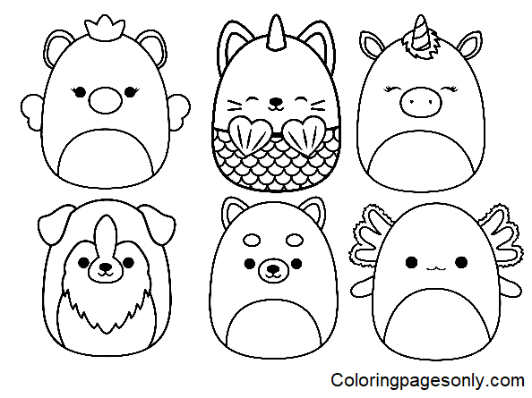 Free printable squishmallow coloring page