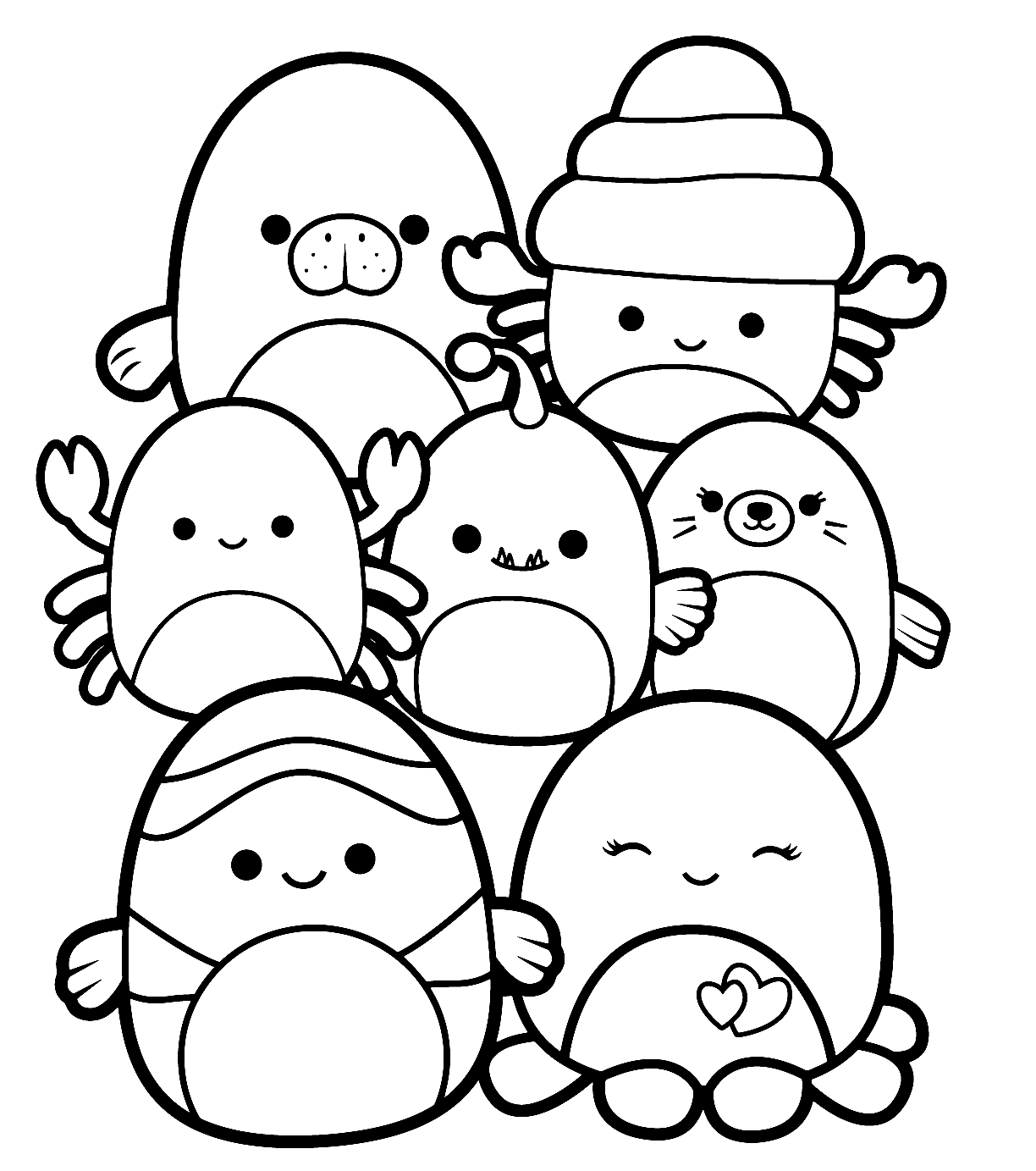 Squishmallow coloring pages printable for free download